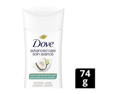 Dove Advanced Care Antiperspirant Coconut Water & Sweet Lime Scent - 74.0 G