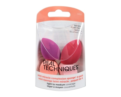 Real Techniques Mini Miracle Complexion Sponge 4-Pack Natural Dewy Finish - 4.0 EA