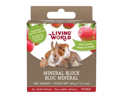 Living World Apple Flavor Mineral Block for Small Animals - 40.0 G