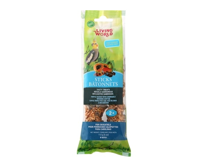 Living World Bâtonnets Pour Perruches Calopsittes Saveur De Fruits - 112.0 G