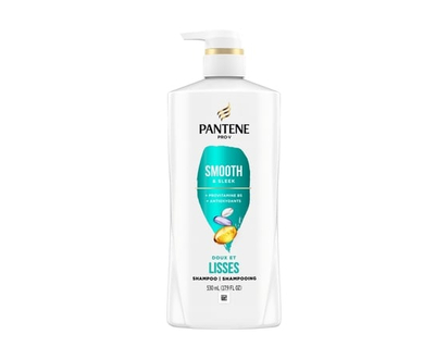 Pantene Shampooing, Doux et lisses pour cheveux secs et frisottés, convient aux cheveux colorés, avec pompe - 530.0 ML