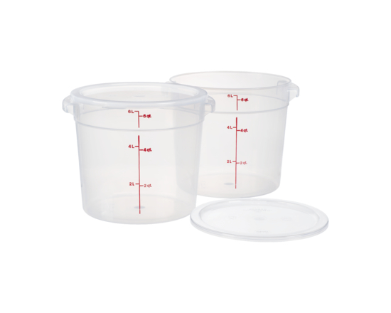 6QT Round Tran-Trans with Lid - 1.0 EA