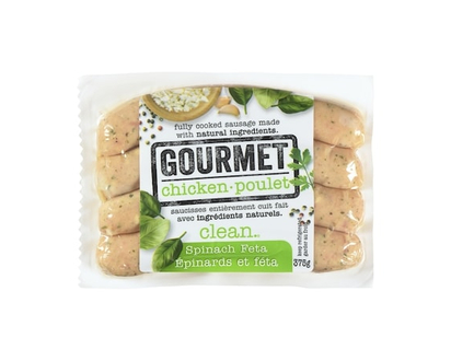 Clean Fully Cooked Sausage Gourmet Chicken Spinach Feta - 375.0 G
