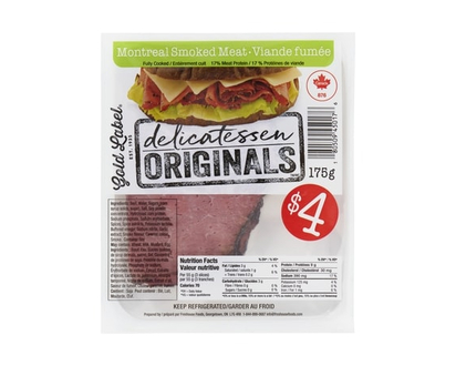 Gold Label Delicatessen Originals Montreal Smoked Meat - 175.0 G