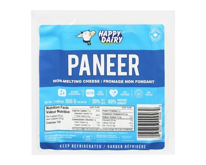 Happy Dairy Non-Melting Cheese Paneer 20% M.F. - 300.0 G