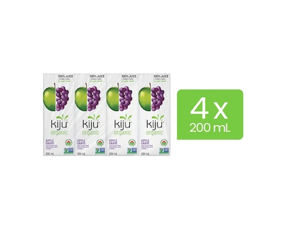 Kiju Organic Apple Grape Fruit Juice Boxes - 200.0 ML