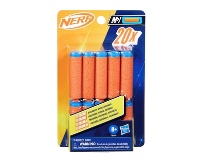 Hasbro Nerf N Series, fléchettes N1, contient 20 fléchettes, compatibles uniquement avec les blasters Nerf N Series, jeux d'extérieur, à partir de 8 a