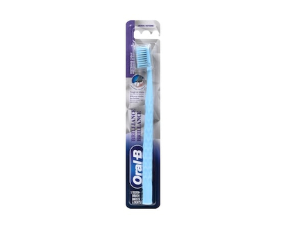 Brilliance Premium Whitening Toothbrush with Plaque Eraser, Medium, Sky Blue, 1 Count - 1.0 EA