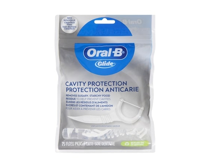 Oral-B Porte-soie dentaire Glide Protection anticarie, aide à prévenir les caries, sans saveur, 75 porte-soie dentaire - 75.0 EA