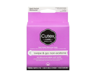 CUTEX Nail Polish Remover Pads Swipe & Go: Non-Acetone - 1.0 EA