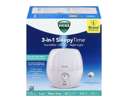 Vicks Humidifier Diffuser Night-Light S 2.3 Liter Capacity - 1.0 EA