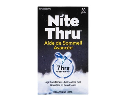Nite Thru Advanced Sleep Aid Melatonin 10 mg Capsules - 30 CAP