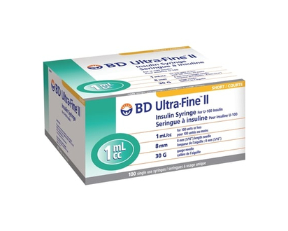 Bd Seringue à Insuline Avec Aiguille BD Ultra-Fine 8mm 1.0 ML - 10 CHA