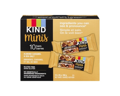 KIND Mini-barres Amandes, caramel et sel de mer - 200 G