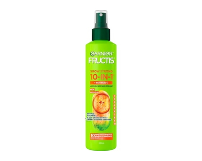 Garnier Fructis Grow Strong Thickening 10-in-1 Leave In Spray for Fine Hair, Heat Protectant, with Vitamin C - 239.0 ML