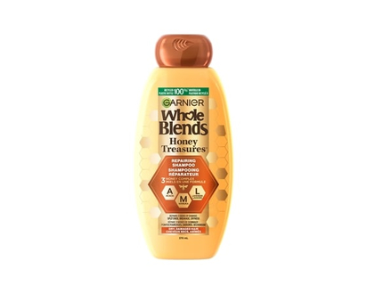 Garnier Whole Blends Honey Treasures Shampooing Réparateur, pour Cheveux Abîmés et Secs - 370.0 ML
