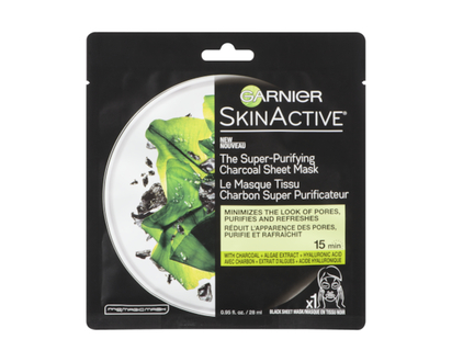 Masque Tissu Charbon Super Purificateur Garnier - 32 G