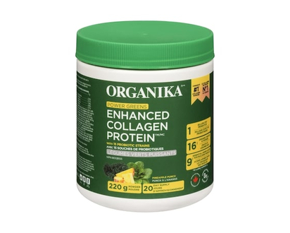 Organika Power Greens Powder With 15 Probiotic Strains Pineapple Punch - 220.0 G