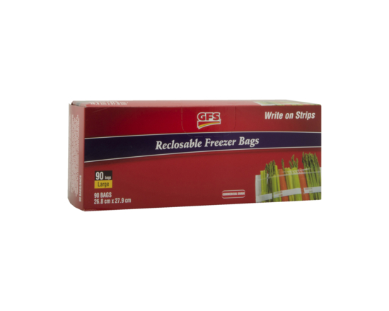Clear Freezer Reclose Bags, Large - 90.0 EA