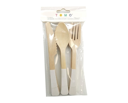 Tomo Solid 24ct Wood Cutlery White - 1.0 EA