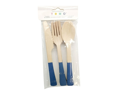 Tomo Solid 24ct Wood Cutlery Blue - 1.0 EA