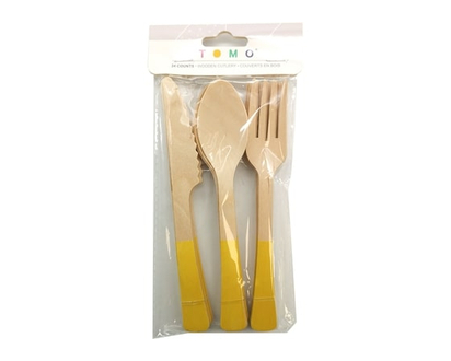 Tomo Solid 24ct Wood Cutlery Gold - 1.0 EA