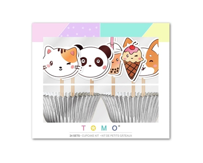 Tomo Kawaii 24 Sets Cupcake Kit - 24.0 EA
