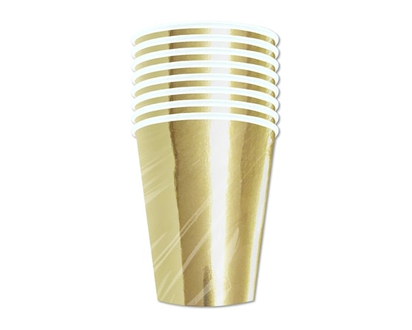 Tomo Occasion 8ct Paper Cups Gold - 8.0 EA