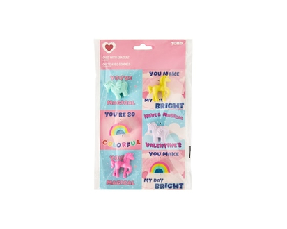 Valentine's Day Cards with Erasers 6 Pack - Fairytale - 1.0 EA