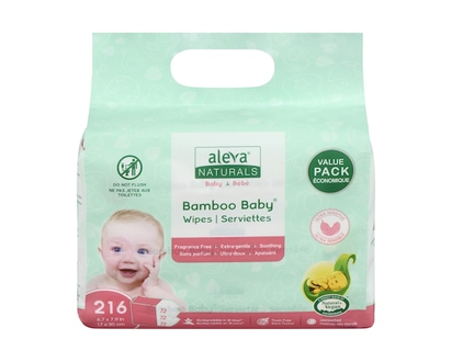 Aleva Naturals Naturals Bamboo Wipes - 216.0 EA