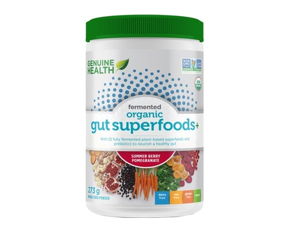 Genuine Health superaliments+ fermentés biologiques pour l'intestin, baies estivales et grenade - 273 G