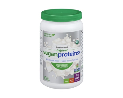 Genuine Health Fermented Organic Vegan Proteins+ Powder Unsweetened & Unflavoured - 600.0 G