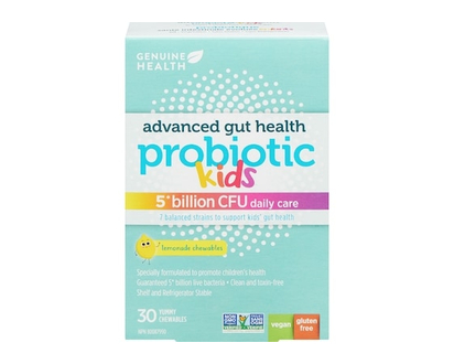 Genuine Health Advanced Gut Health Probiotic Kids 5 Billion Cfu Daily Care Lemonade Chewables - 30.0 EA