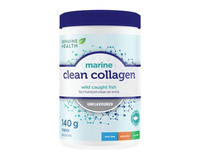 Genuine Health Marine Clean Collagen, Unflavored Hydrolyzed Collagen Powder, Wild Caught Fish - 140 G