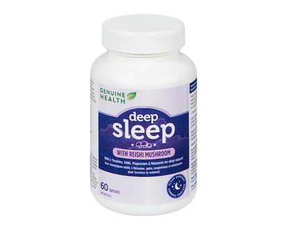 Genuine Health Deep Sleep with Reishi Mushroom, Vegan, Gluten Free, Soy Free, Non GMO, 60 Count Capsules - 60 CAP