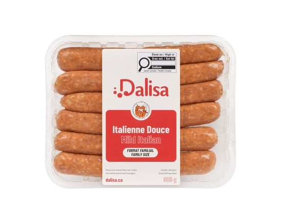 Dalisa Saucisses conservées non cuites italienne douce format familial - 900.0 G