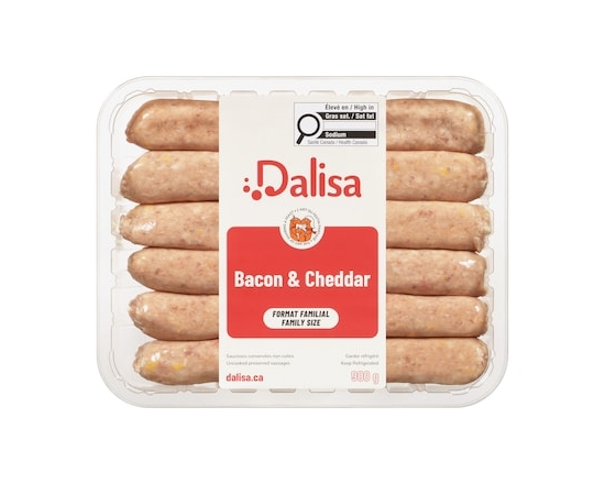 Dalisa Saucisses conservées non cuites bacon & cheddar format familial - 900.0 G