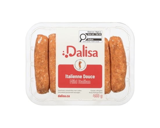 Dalisa Saucisses Italiennes Douces Non Cuites Conservées - 450.0 G