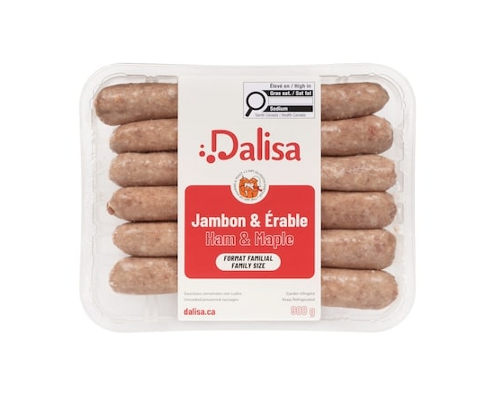 Dalisa Saucisses conservées non cuites jambon & érable format familial - 900.0 G