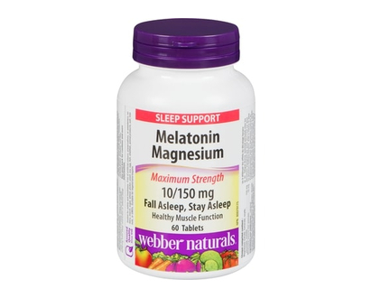 Webber Melatonin Magnesium Maximum Strength 10/150 mg - 60 TAB