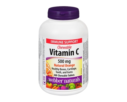 Webber Naturals Vitamins, Chewable Vitamin C Natural Orange 500 mg 300 Chewable Tablets - 300.0 EA
