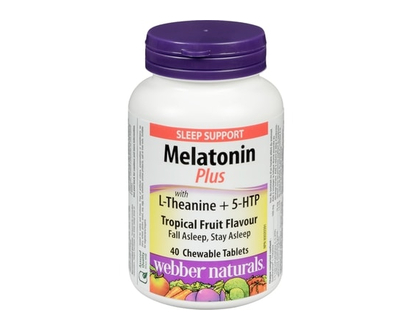 Webber Melatonin Plus L-Theanine + 5-HTP Tropical Fruit Flavour - 40 EA