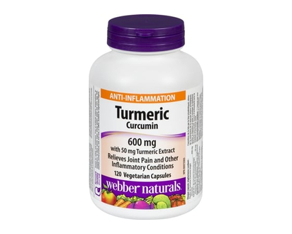 Webber Naturals Turmeric Curcumin Anti-Inflammation 600 mg 120 Vegetarian Capsules - 120.0 EA