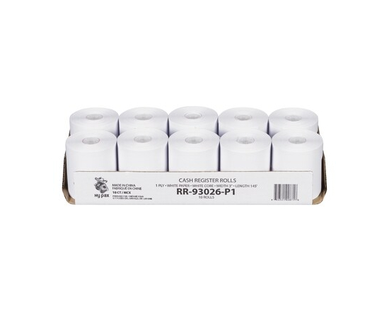 Cash Register Rolls, 1 Ply White - 1.0 EA