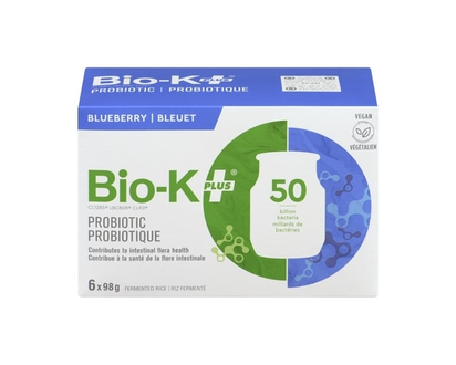 Bio K+ Bio-K+ Organic Rice, Blueberry 6-Pack - 98.0 G