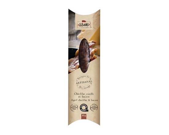 Les Saucissons 1546 Saucisse sèche, cheddar vieilli et bacon, 90 g - 90.0 G