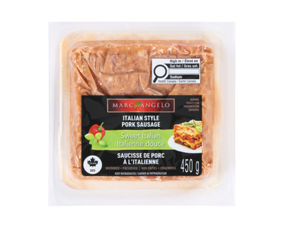 Marc Angelo Saucisse de porc à l'italienne italienne douce - 450.0 G