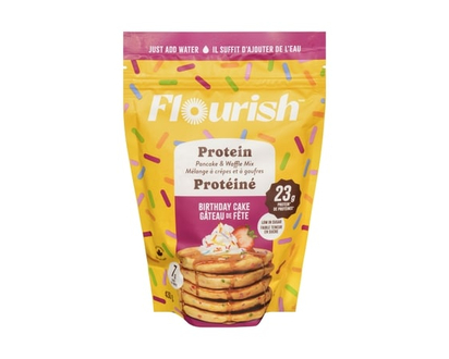 Flourish Protein Pancake & Waffle Mix, Birthday Cake - 430.0 G