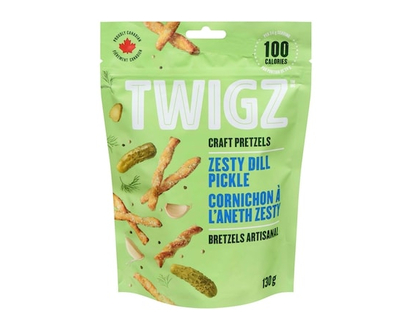 Twigz Cornichon À L'Aneth Zesty Bretzels Artisanal - 130 G