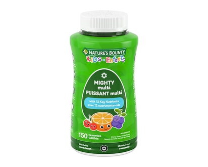 Nature’s Bounty Multiv. Puissant Multi ENFANTS, 1 g de sucre par gélifié - 150.0 EA